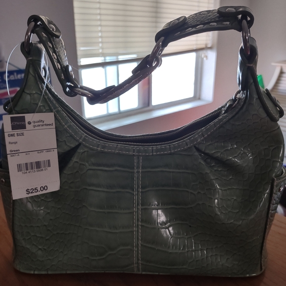 Bisou Bisou Small Olive Green Forest Fairy Boho Snake Patent Hobo Handbag NWT - Picture 1 of 5